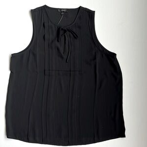 J.Crew Sleeveless Pleated Cami Blouse -NWT- Black- Size MEDIUM